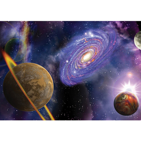 Fototapete Weltraum Weltall Galaxie Planeten Erde Staurn Sterne no. 905