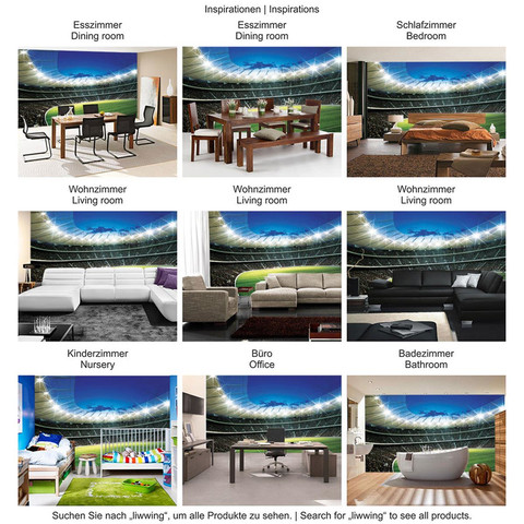 Fototapete Rasen Fans Nacht Lichter Tor Sterne Trib�ne� no. 939