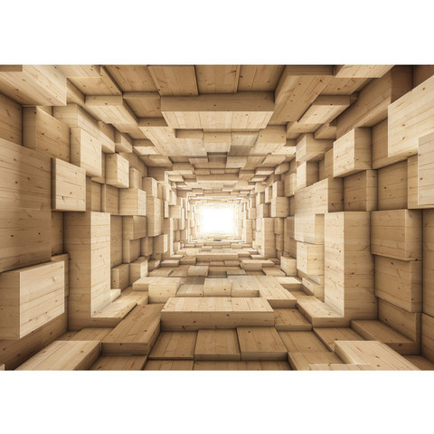 Vlies Fototapete no. 944 | 3D Tapete Abstrakt Holz Kasten...