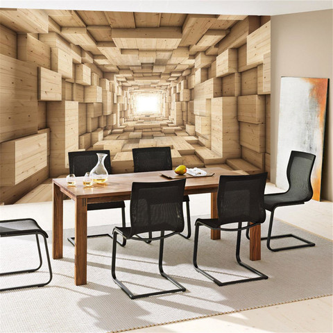 Fototapete Abstrakt Holz Kasten Kisten Rechteck Tunnel 3D� no. 944