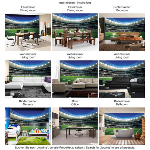 Fototapete Flutlicht Tor Trib�ne Fans Lichter Sterne Nacht� no. 945