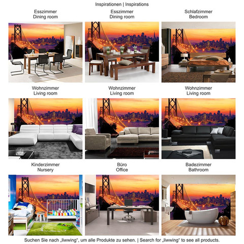 Fototapete Br�cke Himmel Stadt Skyline Nacht Golden Bridge� no. 1009