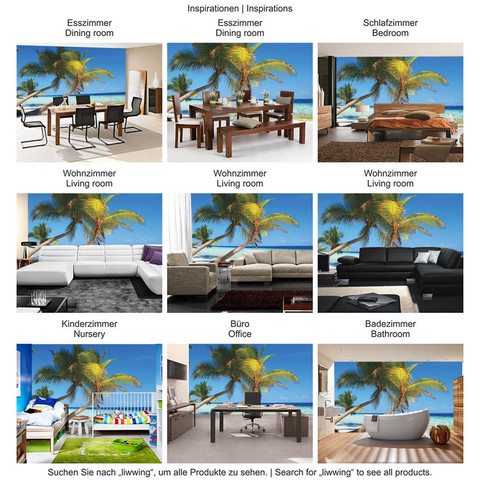 Fototapete Strand Palmen Meer Paradies Wasser blau gr�n� no. 1101