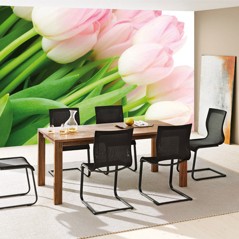 Fototapete Blumen Rosa Tulpen Bl�te gr�n rosa natur� no. 1110