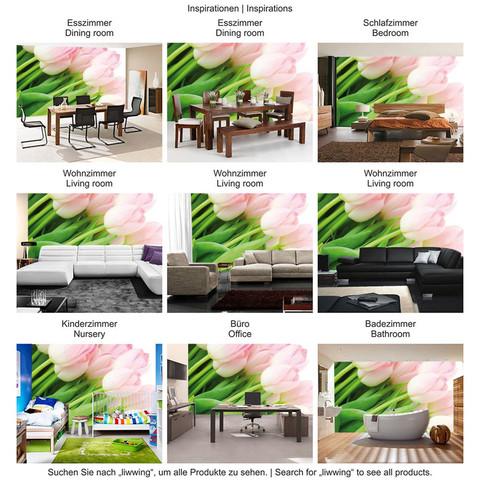 Fototapete Blumen Rosa Tulpen Bl�te gr�n rosa natur� no. 1110