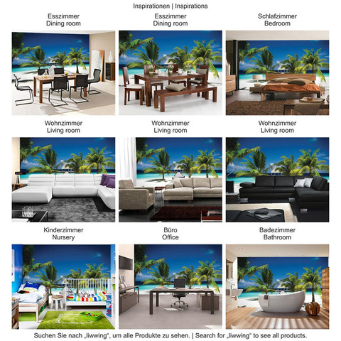 Fototapete Palme Strand Steg Himmel blau Natur� no. 1132