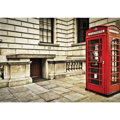 Vlies Fototapete no. 1346 | London Tapete London Vintage Telefonzelle rot