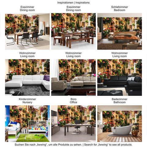 Fototapete Frankreich Gasse Idylle Blumen Blumenkasten H�user� no. 1462