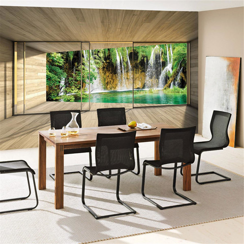 Fototapete Wasserfall Holzoptik Rahmen� no. 1532