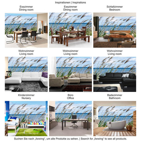 Fototapete Meer Strand Schilf Pflanzen Himmel no. 2201