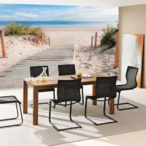 Fototapete Strand Meer Dnen Gras Sand Weg Wolken Himmel no. 2364