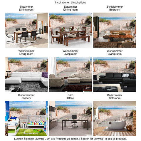 Fototapete Strand Meer Dnen Gras Sand Weg Wolken Himmel no. 2364