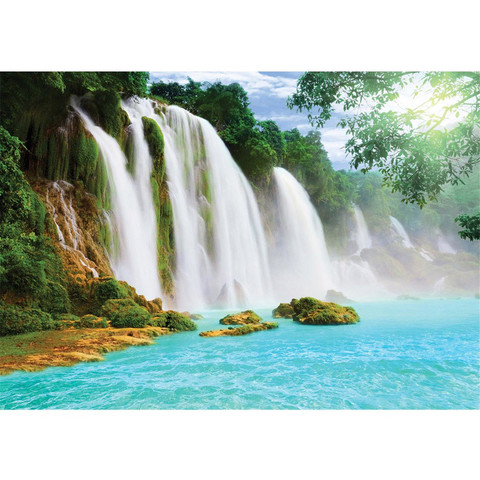 Fototapete Wasserfall Dschungel See Fluss Tropen  no. 3296