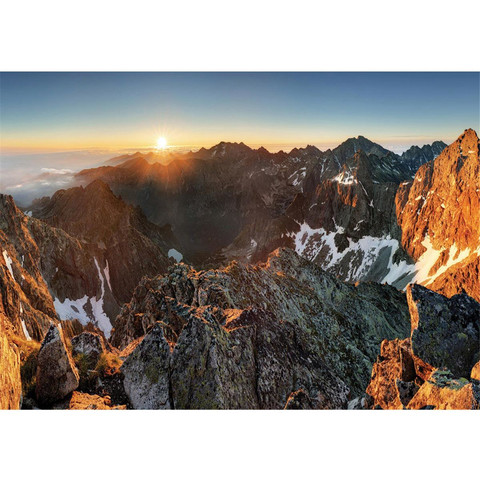 Vlies Fototapete no. 3351 | Berge Tapete Abendhimmel, Gebirge, Hochalpen, Sonnenaufgang natural