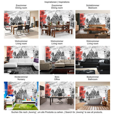 Fototapete Stadt Malerei Berlin Baum Stuhl Frau Mann no. 4555