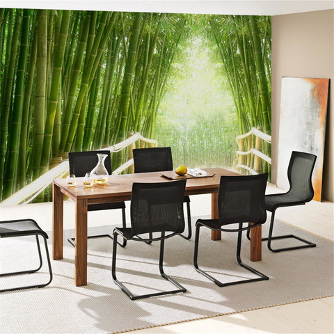 Fototapete Wand Bild Vliestapete Bambusweg Bambuswald Dschungel Asien - no. 002 PREMIUM PLUS 300x210 cm
